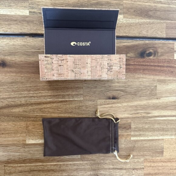 RARE UNIQUE COSTA DEL MAR SUNGLASSES CORK CASE AND DUST POUCH - Picture 2 of 13